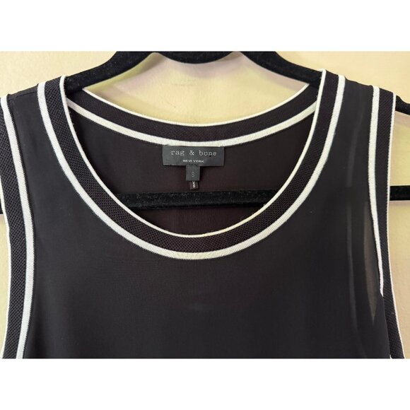 Rag & Bone Womens Sheer Navy Tank Top Nautical Size S Career Capsule Sailor Chic - Picture 3 of 16